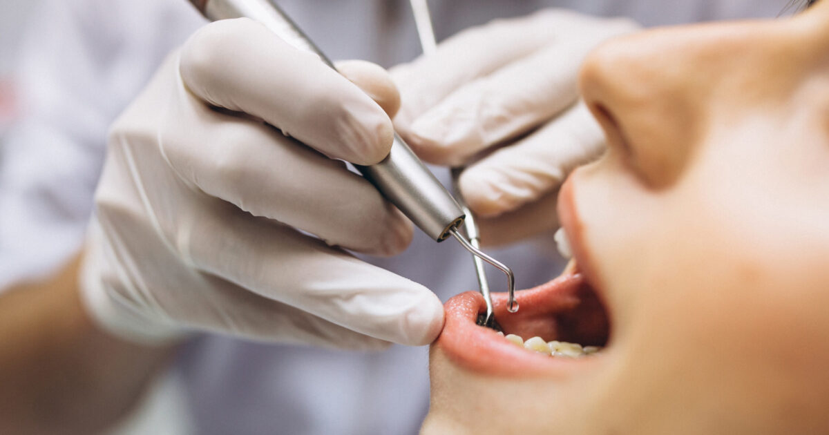 Woman patient at dentist